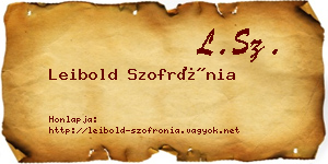 Leibold Szofrónia névjegykártya